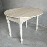 Klapbord - 101 cm Rundt klapbord creme med klapper oppe