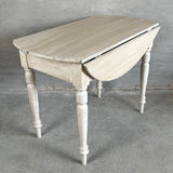 Klapbord - 101 cm Rundt klapbord creme med klapper nede