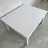 Lavt sofabord med skuffe hvid oppe fra
